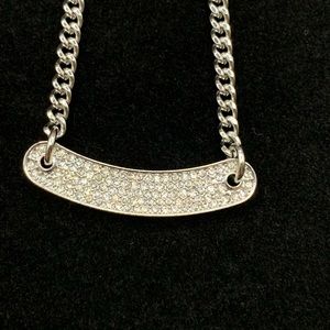 Silver Tone Juicy Couture Rhinestone Choker. Box chain 14”-18” Pre Loved